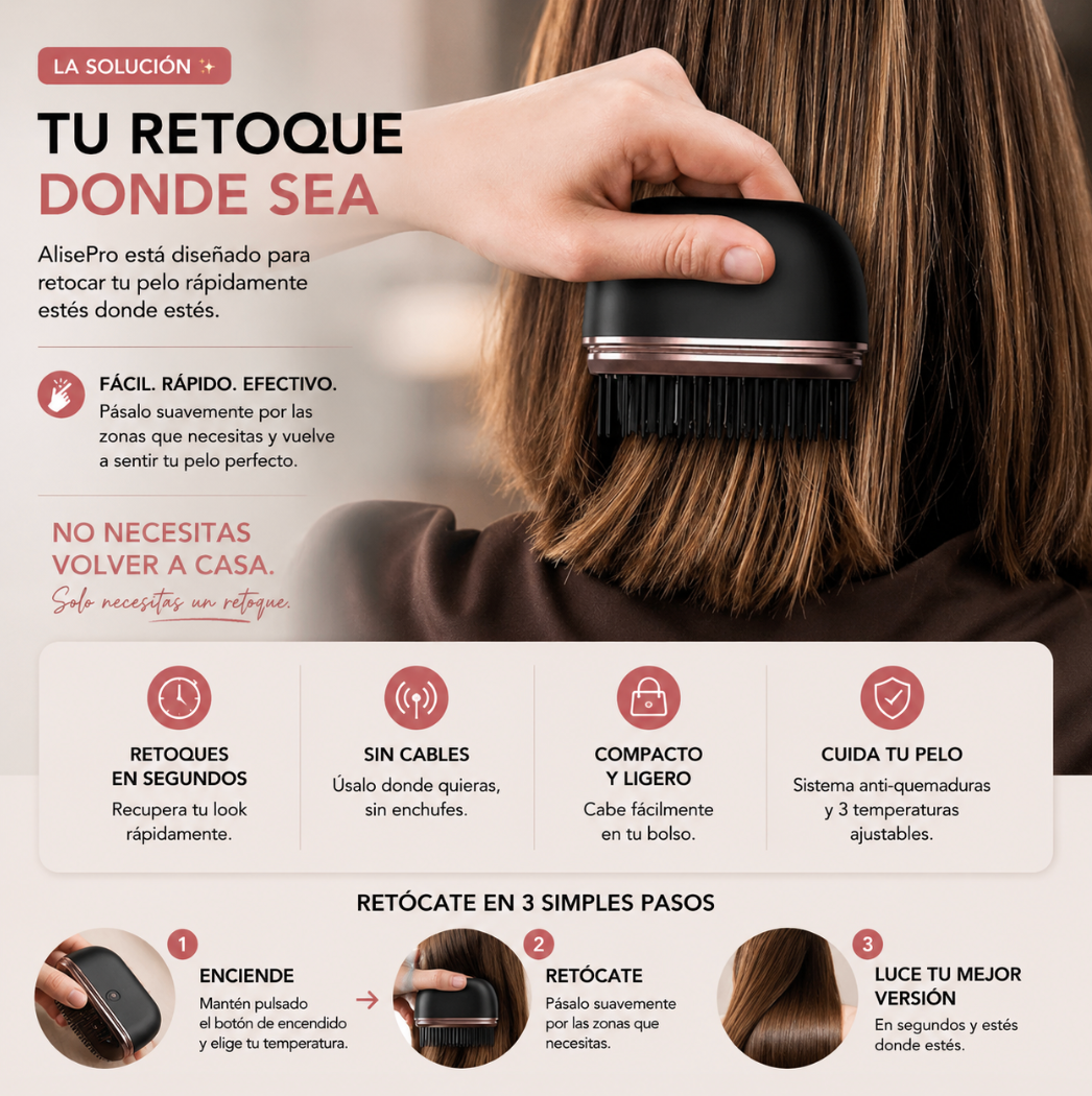 AlisePro™ - Alisa y retoca tu pelo al instante y donde sea