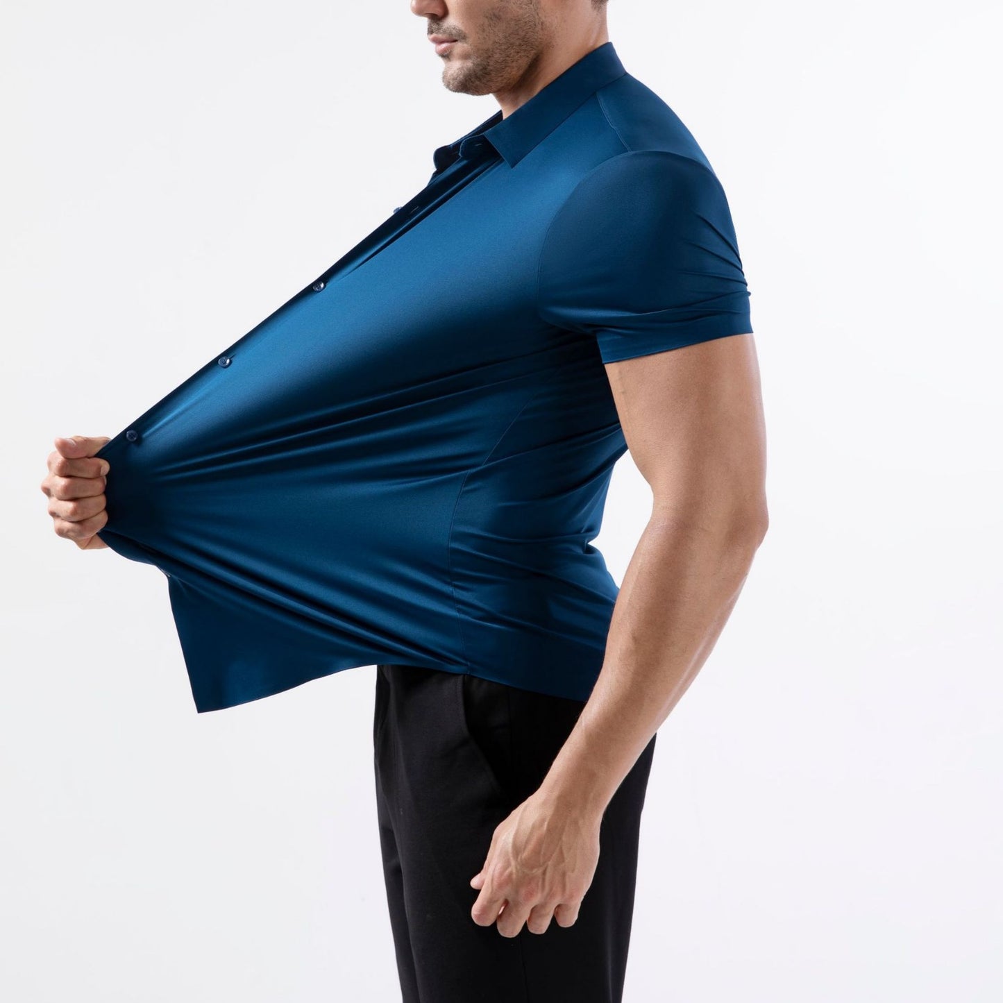 Camisa de vestir manga corta - Elástica y Ajustada