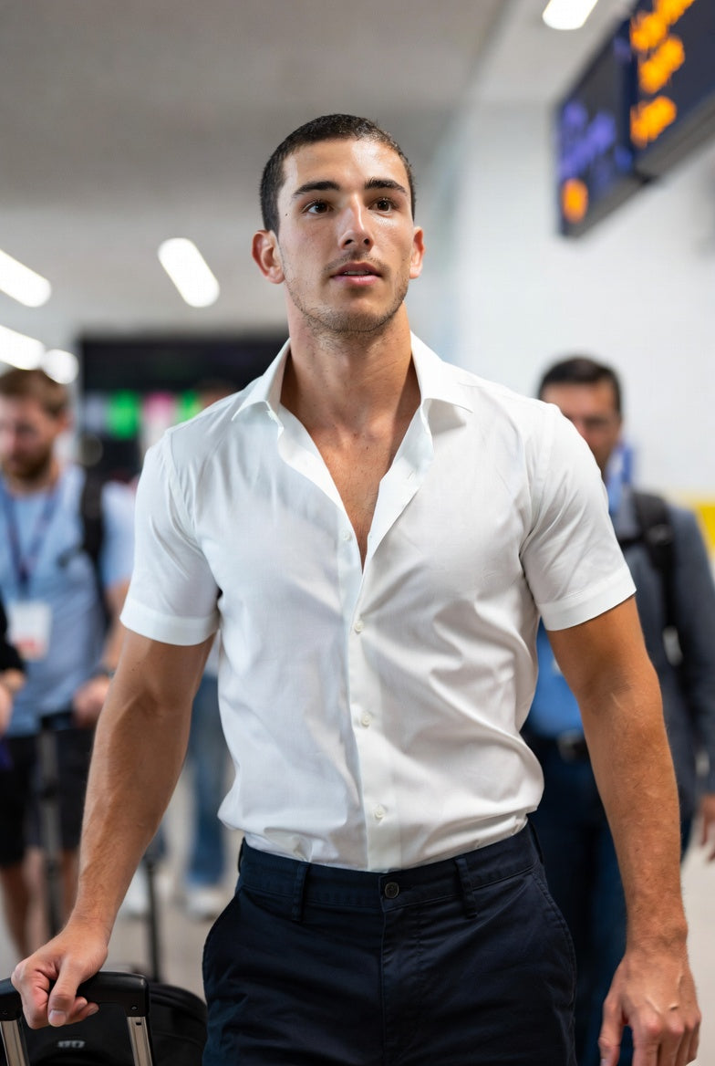 Camisa de vestir manga corta - Elástica y Ajustada